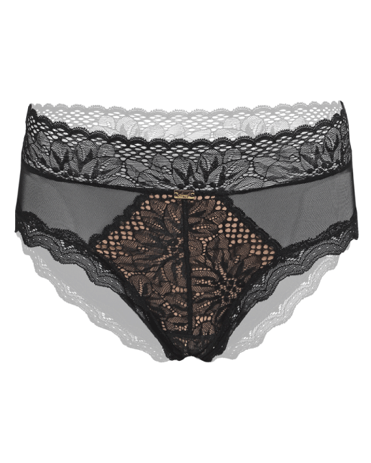 Panty cachetero tiro alto - ALMOND NEGRO