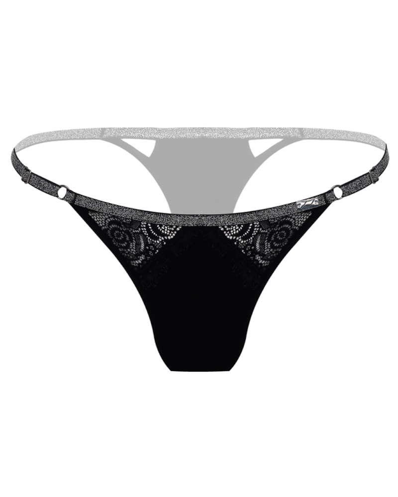 Panty tanga hilo - LUXE PLATEADO