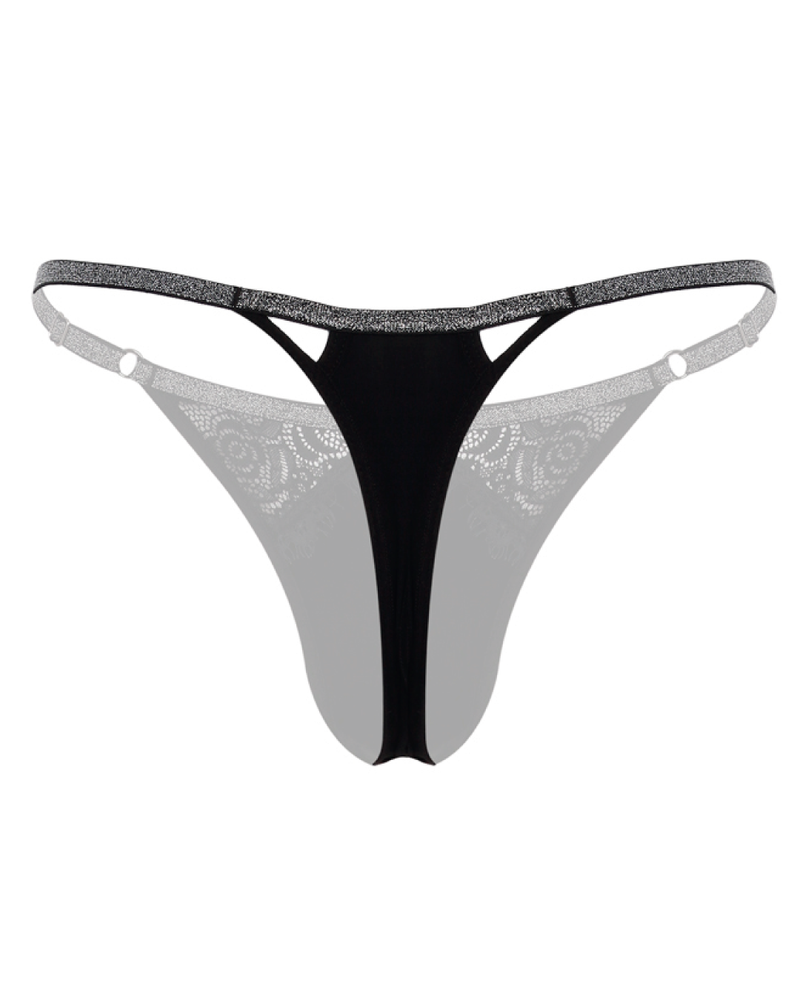 Panty tanga hilo - LUXE PLATEADO