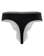 Panty tanga - METALLIC NEGRO