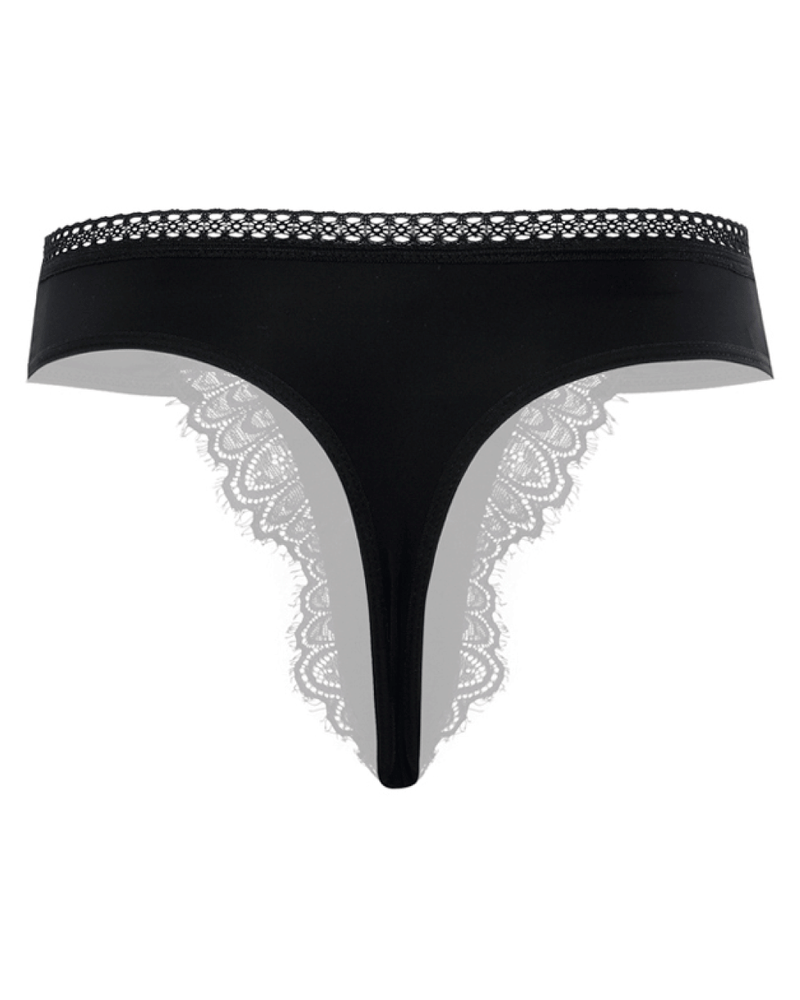 Panty tanga - METALLIC NEGRO