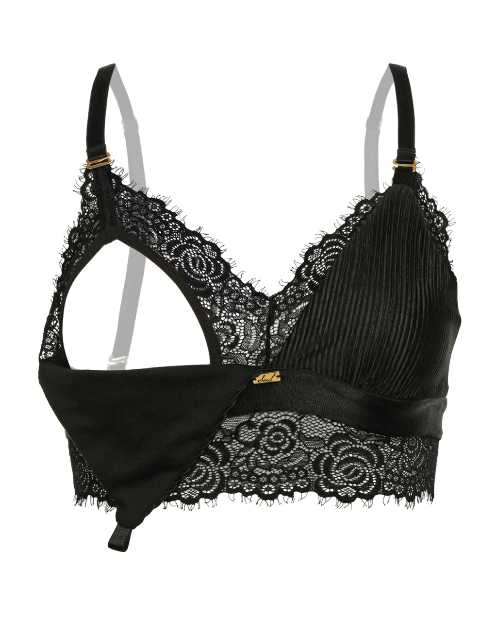 Bralette lactancia plisado - MY LOVE NEGRO