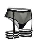 Panty alto con ligueros - SO SEXY NEGRO