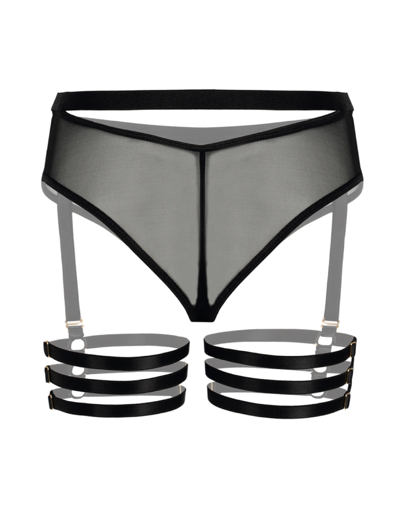 Panty alto con ligueros - SO SEXY NEGRO