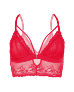Bralette en encaje y malla - ONE LOVE ROJO