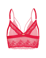 Bralette en encaje y malla - ONE LOVE ROJO